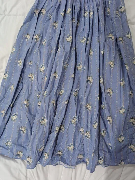 House of CB Ysabella Blue Daisy Print Stretch Cotton Midi Sundress (Regular A-C) - Picture 8 of 8